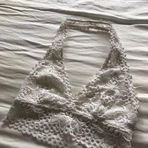aerie white halter bralette